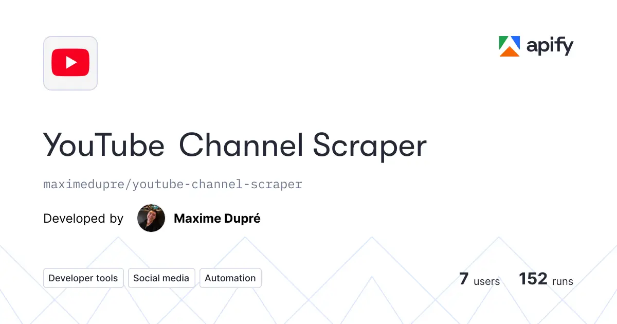 YouTube Channel Scraper product image